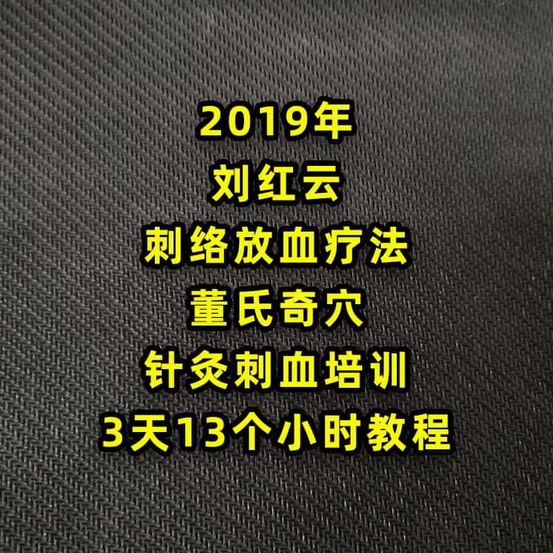 2019年刘红云刺络放血疗法董氏奇穴针灸刺血培训3天13个小时教程 - 宋马