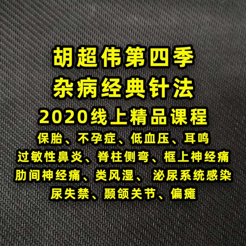 2020胡超伟杂病经典针法第四季保胎不孕耳鸣低血压类风湿偏瘫视频 - 宋马