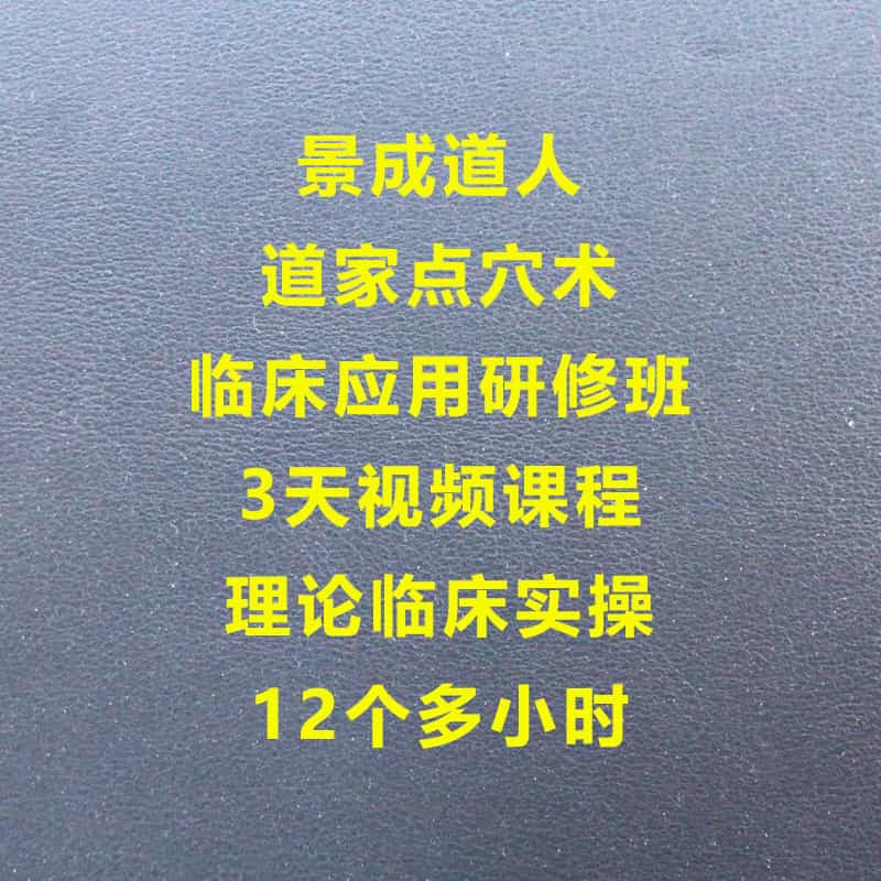 景成道人 道家点穴临床应用研修班3天视频理论临床实操12个多小时 - 宋马