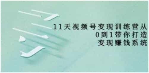 好望角《11天视频号变现训练营》从0到1打造变现赚钱系统 - 宋马