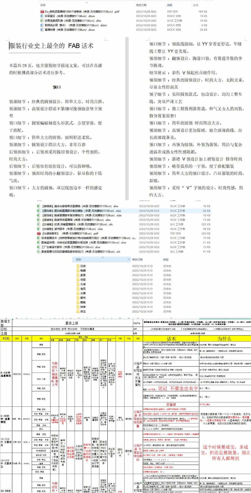  电商直播服装带货话术拆解主播直播运营通用话术进阶话术资料合集