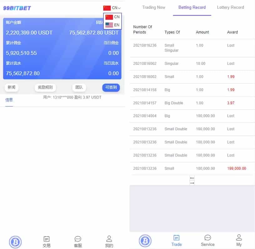 双语言版虚拟币投资系统源码下载 USDT充值 完美运营