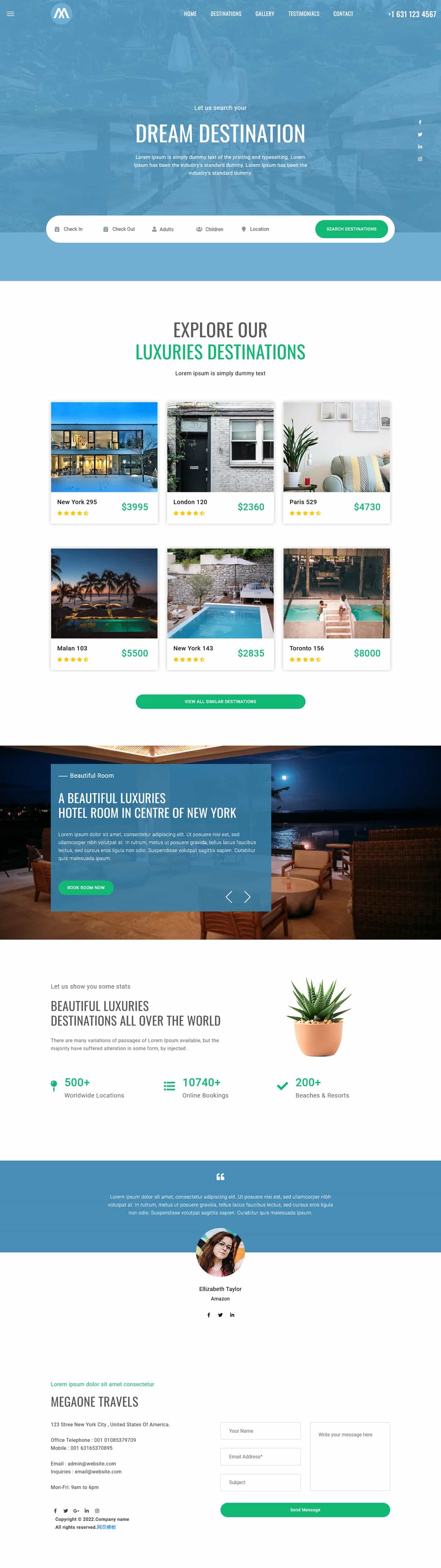 一站式环球旅行酒店预定网站源码 html5模板 - 宋马