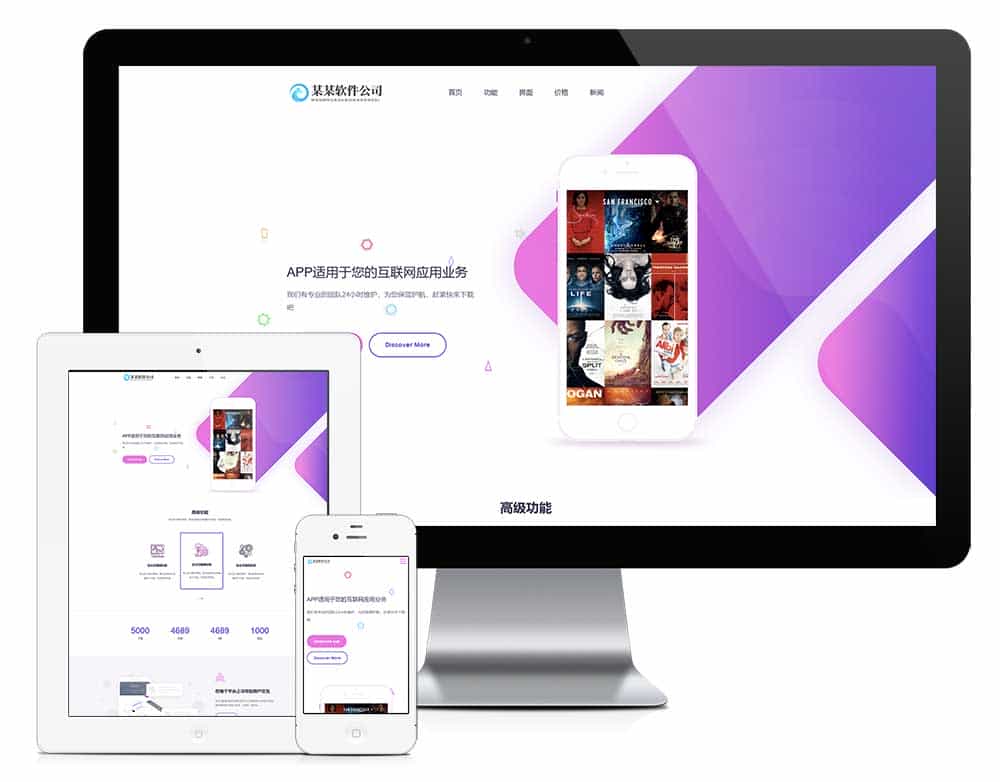 Thinkphp响应式网络软件网站模板+前后端源码 - 宋马
