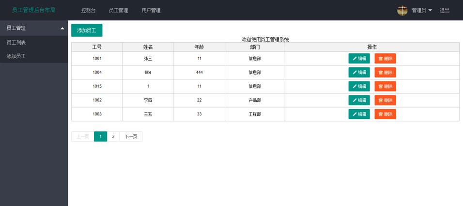 ThinkPHP内核简单员工管理系统源码