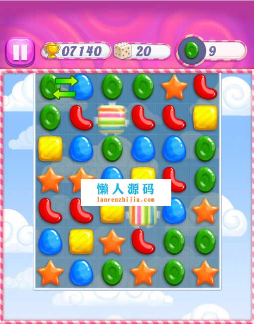 HTML5糖果粉碎消除游戏源码下载