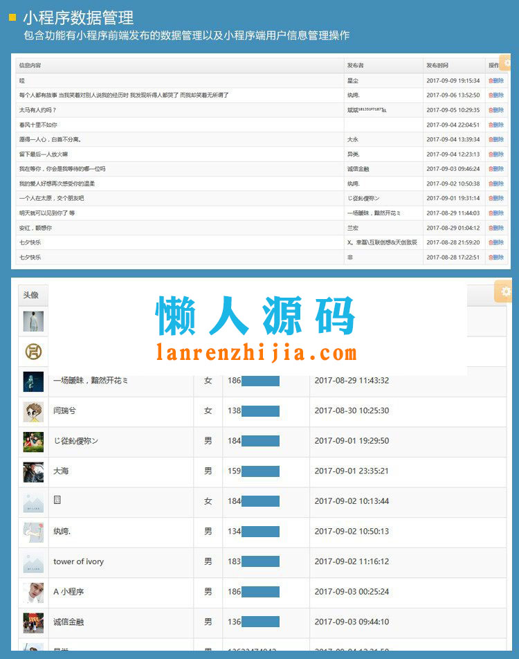 Thinkphp微信小程序图片管理系统源码 带后台