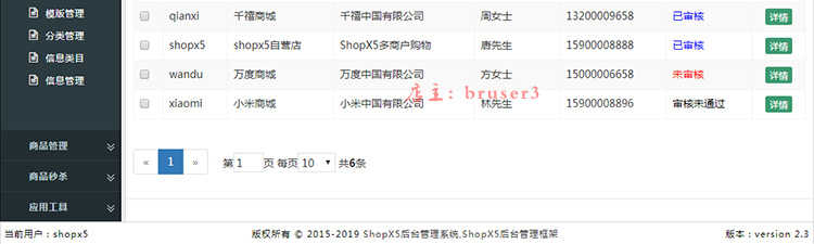 java多用户商城源码 b2b2c商家入驻多店铺网站系统shopx5后台模版