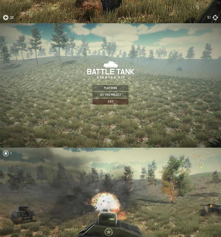 unity3D U3D 坦克射击大战游戏完整项目手游游戏源码学习素材