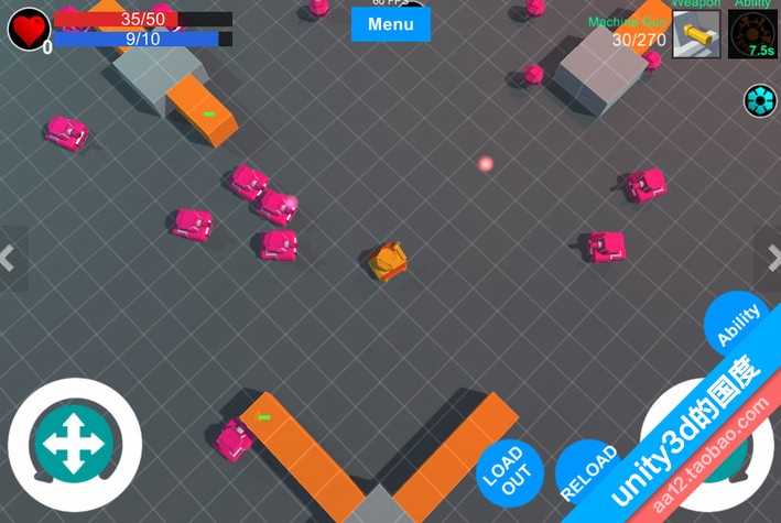 unity3d/u3d 坦克射击游戏框架 完整游戏手游 小游戏源码