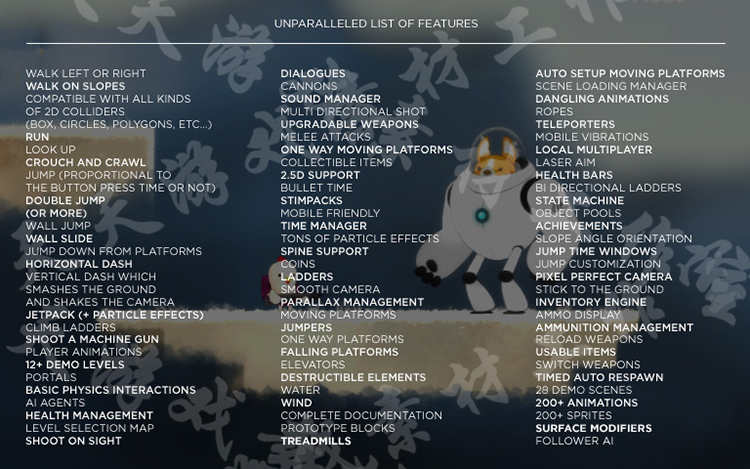 Unity3D横版2D 2.5D冒险过关游戏模板源码完整项目 U3D素材资源