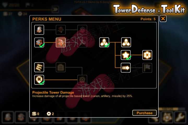 unity塔防游戏源码模板Tower-Defense Toolkit 4 (TDTK-4)4.0.5f1