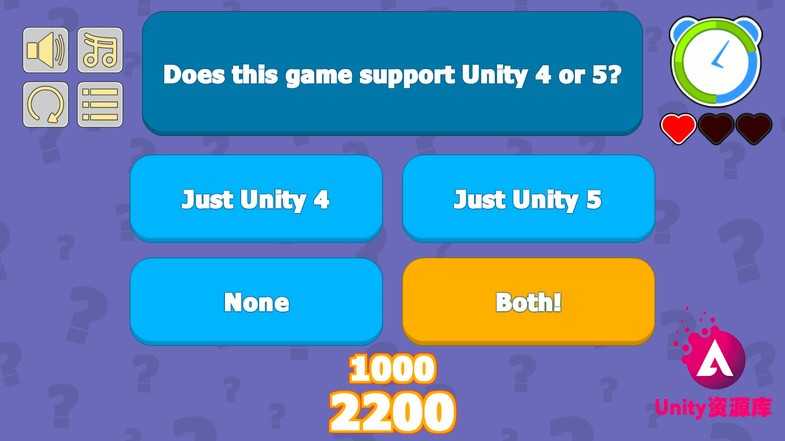unity3d Trivia Quiz Game Template 1.99f52 益智问答小游戏源码