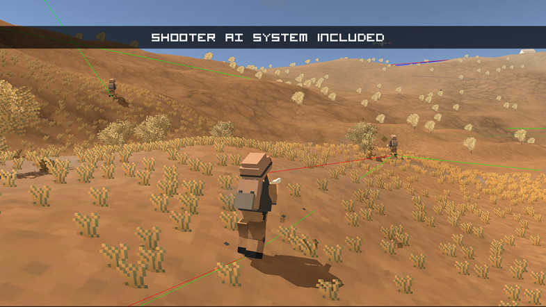 unity3d像素我的世界风格吃鸡源码 FPS射击手游源码素材 设计素材