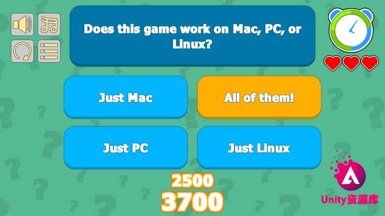 unity3d Trivia Quiz Game Template 1.99f52 益智问答小游戏源码