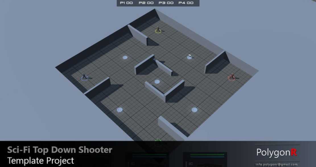 Unity3D科幻射击游戏源码 Sci Fi Top Down Game Template 1.8.01