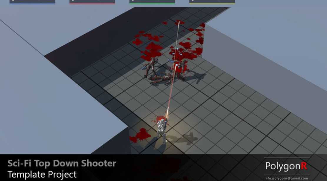 Unity3D科幻射击游戏源码 Sci Fi Top Down Game Template 1.8.01