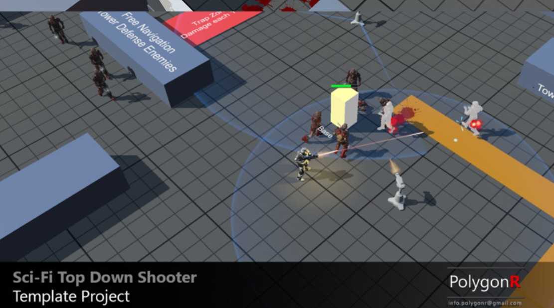 Unity3D科幻射击游戏源码 Sci Fi Top Down Game Template 1.8.01