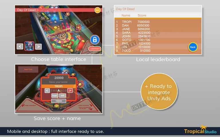 unity3D Pinball Creator 2.0.1弹球休闲益智游戏模板系统源码素材 unity3D Pinball Creator 2.0.1弹球休闲益智游戏模板系统源码素材