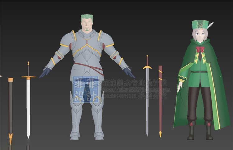 二次元卡通渲染全套角色人物3D模型 shader源码 萌妹子帅哥 3dmax