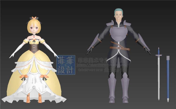 二次元卡通渲染全套角色人物3D模型 shader源码 萌妹子帅哥 3dmax