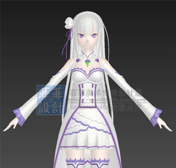 二次元卡通渲染全套角色人物3D模型 shader源码 萌妹子帅哥 3dmax