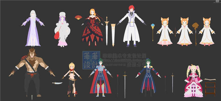 二次元卡通渲染全套角色人物3D模型 shader源码 萌妹子帅哥 3dmax