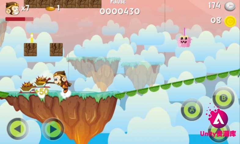 unity3d素材 悟空西游游戏源码 2D横版 类似超级玛丽