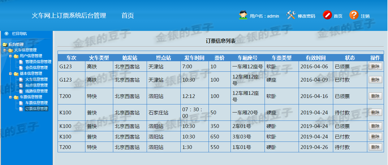 javaweb servlet火车票预定系统源码 车票订购系统订票系统源代码
