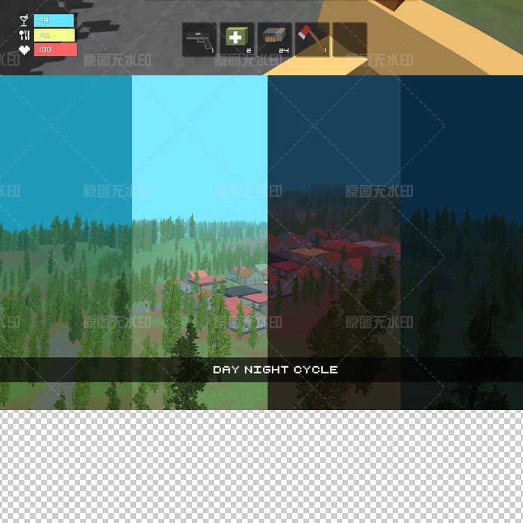 unity3d源码 多人局域网FPS对战游戏 像素我的世界风格射击僵尸
