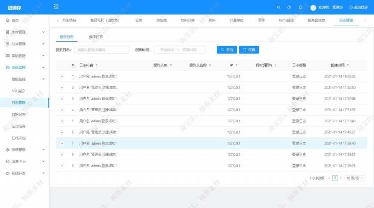 进销存erp仓库管理系统源码vue源码springboot前后分离项目mvvm