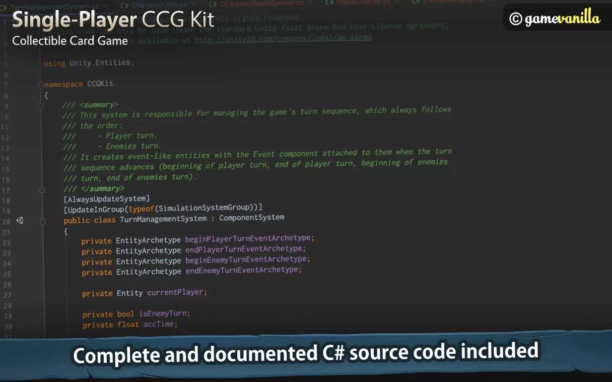 U3D 单人卡牌游戏项目源码 Single-Player CCG Kit 1.1.1EA