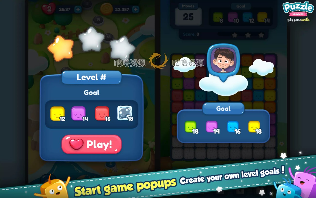 Unity Puzzle Match Kit 1.6.0 消消乐三消休闲游戏项目源码U3D