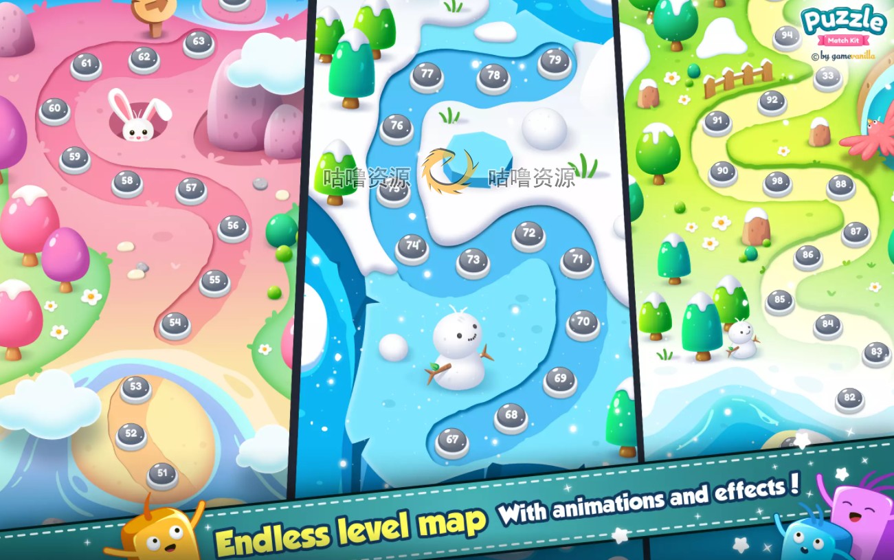 Unity Puzzle Match Kit 1.6.0 消消乐三消休闲游戏项目源码U3D