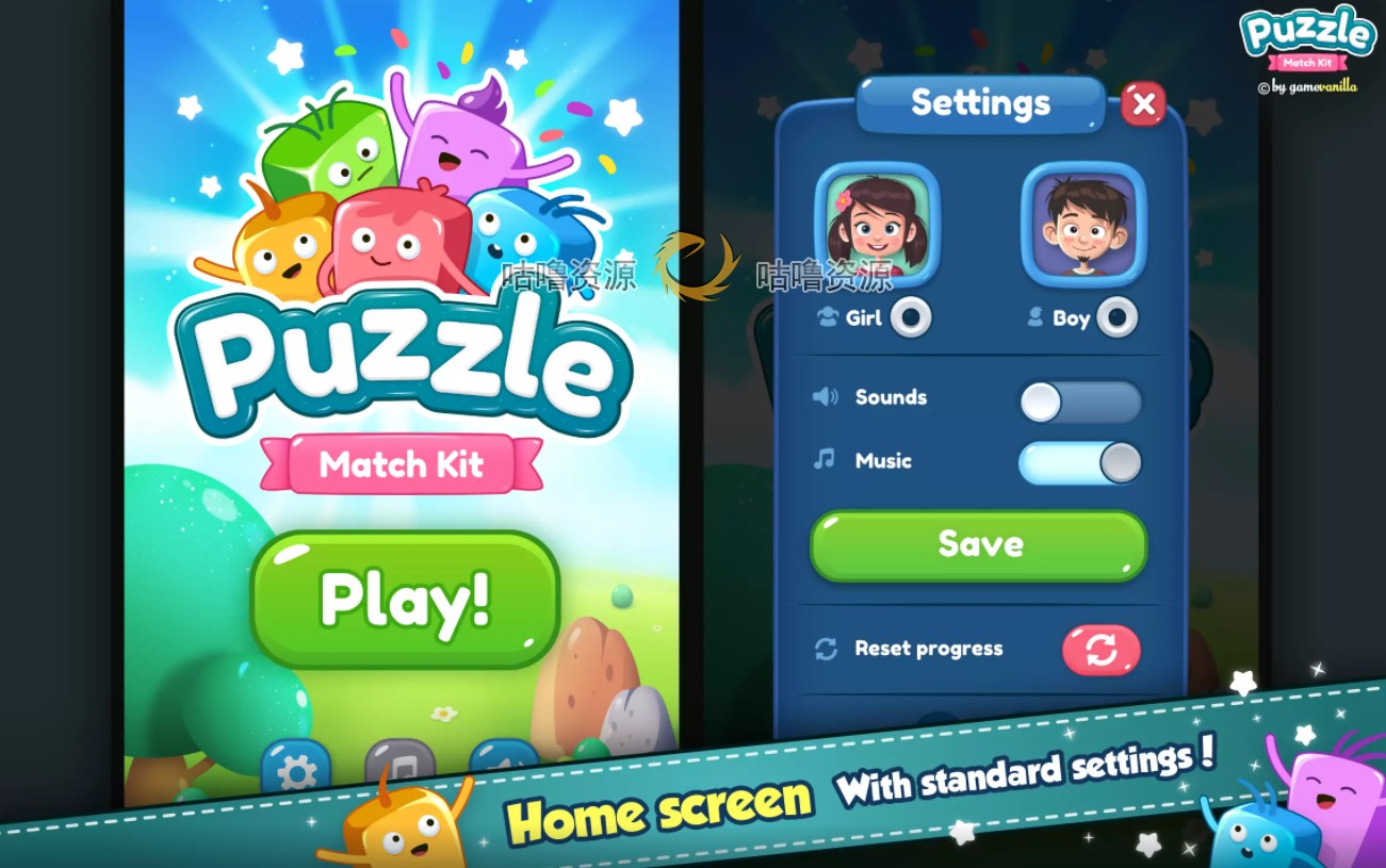 Unity Puzzle Match Kit 1.6.0 消消乐三消休闲游戏项目源码U3D