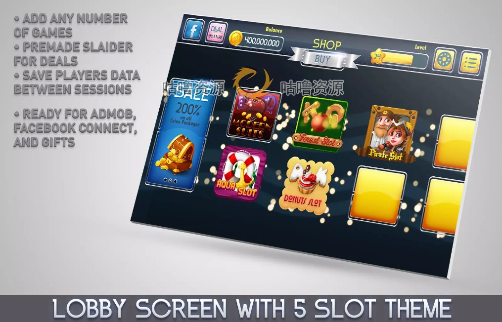 Unity3D 休闲老虎机游戏项目源码 MK Modern Casino Bundle 1.2