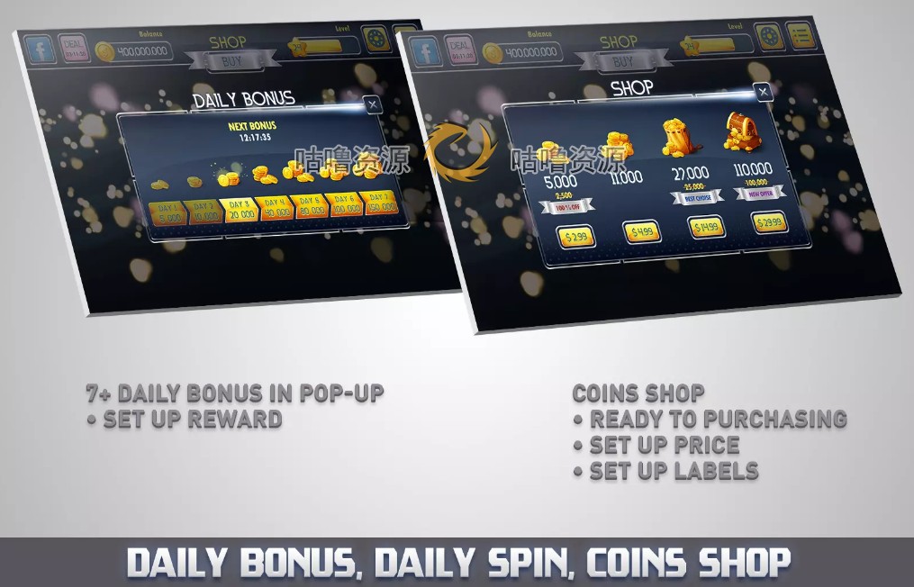 Unity3D 休闲老虎机游戏项目源码 MK Modern Casino Bundle 1.2