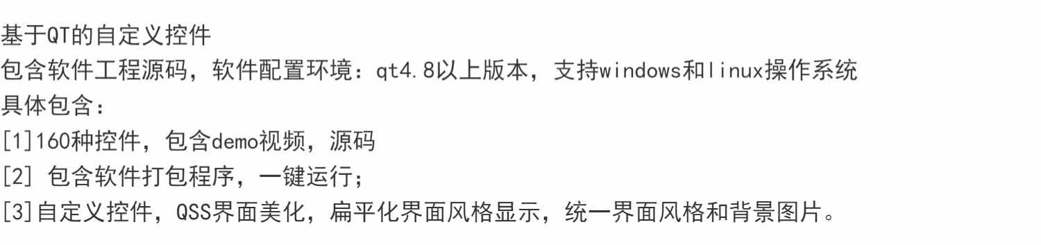 Qt控件源码160个(支持Qt4、Qt5、Qt6)资料 - 宋马