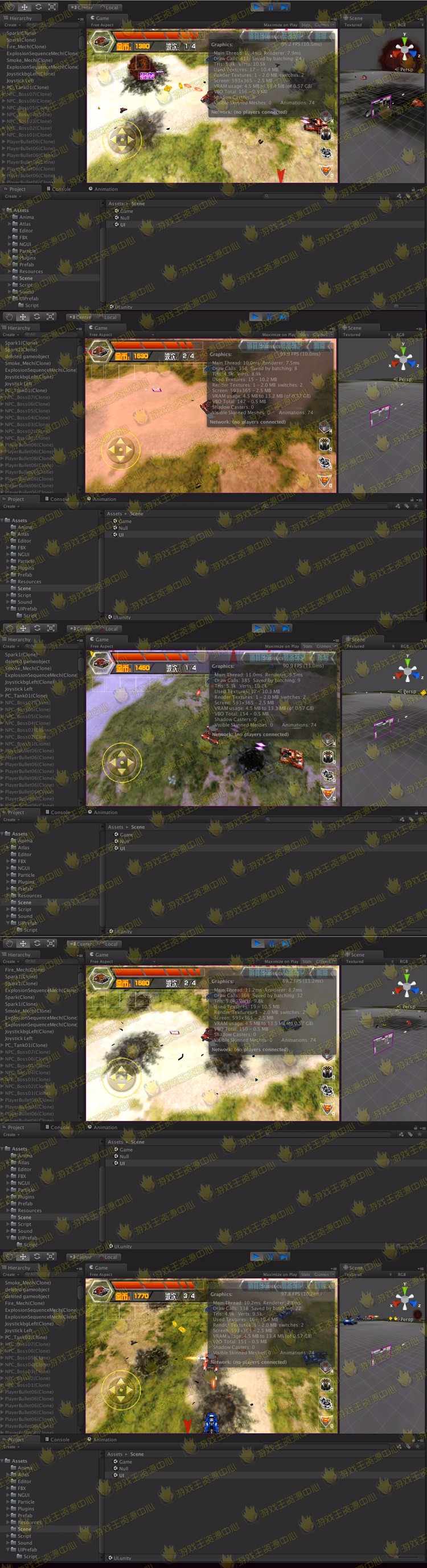 手游源码/iOS/Android/U3D源码/Unity3D单机坦克大战源码