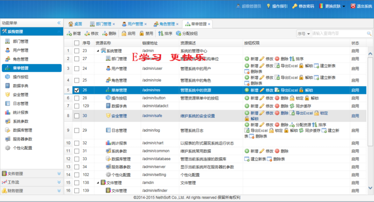 Java权限 管理 系统 源码 SpringMVC Mybatis Shiro EasyUI SSM