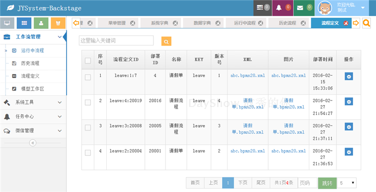 JAVA 后台管理 开发框架 源码 HTML5 bootstrap Activiti 工作流