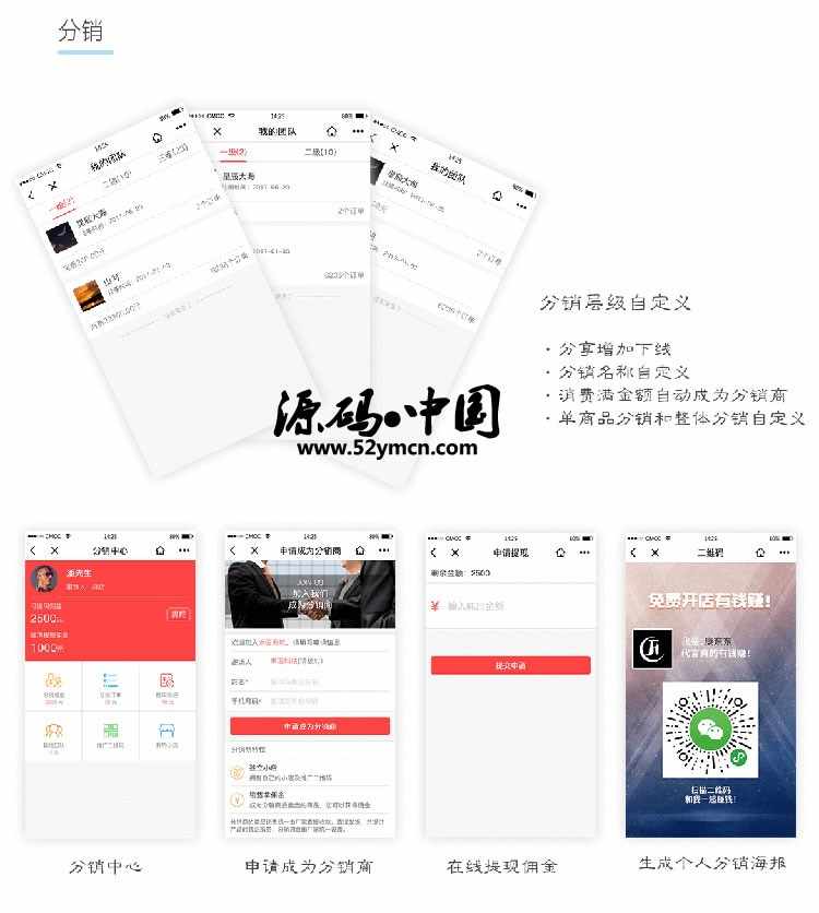 微信小程序商城源码整套带后台管理Mysql数据库分销拼团秒杀预约