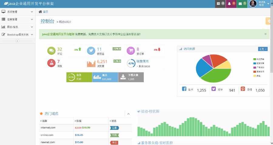 Java企业通用开发平台框架快速开发框架
