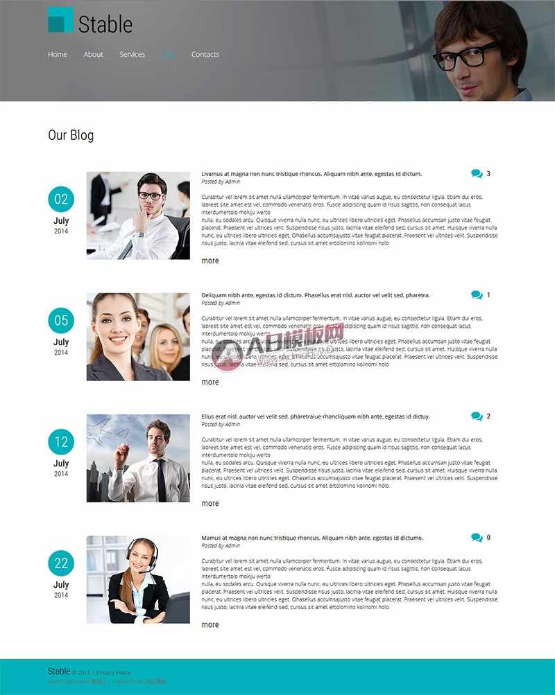 蓝色扁平化仿win8 IT科技公司整站模板