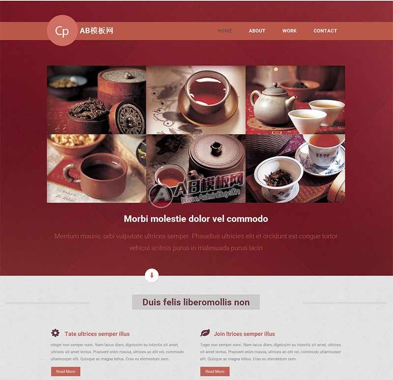 品茶休闲茶具文化html5网站模板