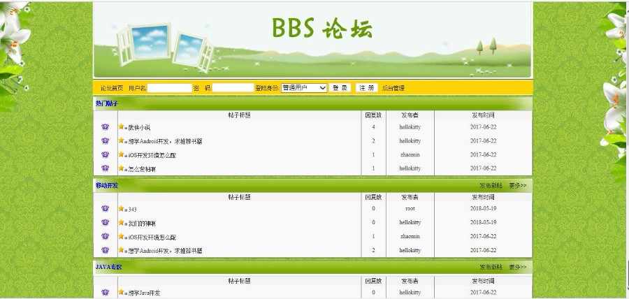 Java源代码 SSH框架 BBS校园 含Mysql数据库 MVC模式