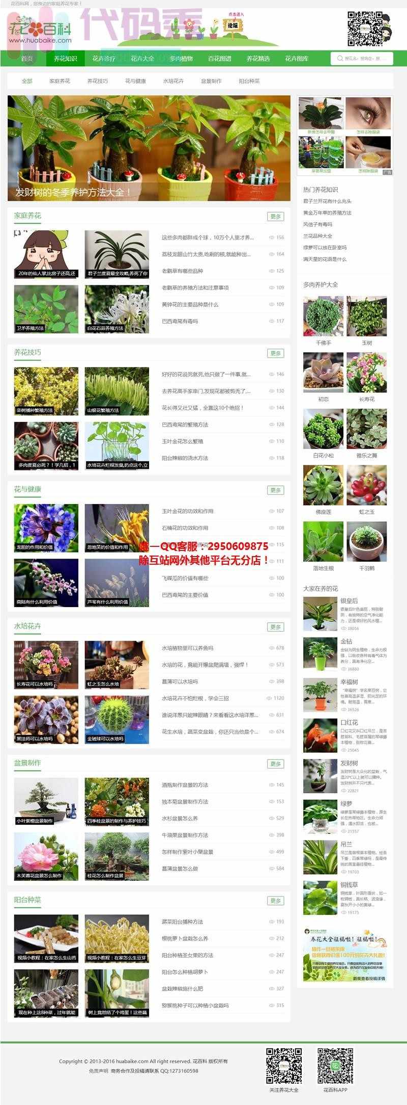 92kaifa 《花百科》专业养花站 庭养花技巧及花卉图文 带手机版 带火车头采集