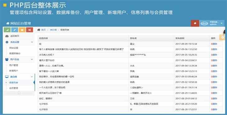 Thinkphp表白墙微信小程序源码带后台 许愿墙交友小程序源码