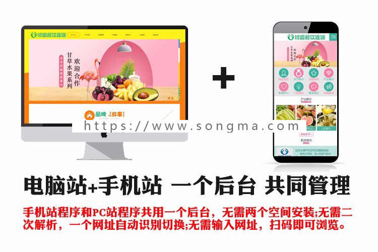 新品奶茶饮料水果网站建设源码模板程序 餐饮连锁店程序带手机站