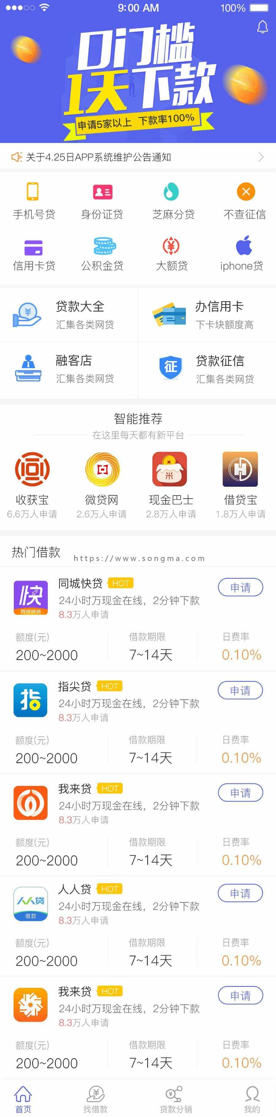 功能齐全的贷超网申系统，搭建好后可商用运营无BUG